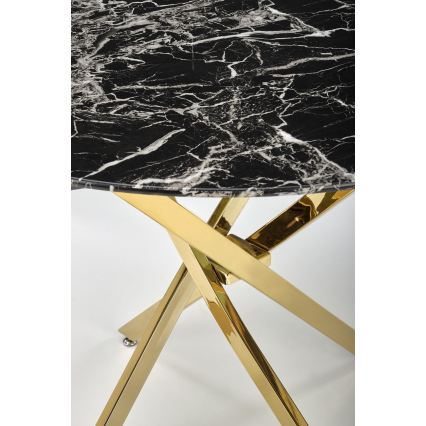 Mesa de comedor ESTEN de 100 cm, negra/dorada