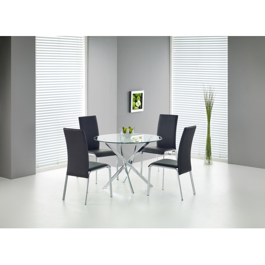 Mesa de comedor ESTEN transparente/plata