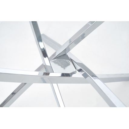 Mesa de comedor ESTEN transparente/plata