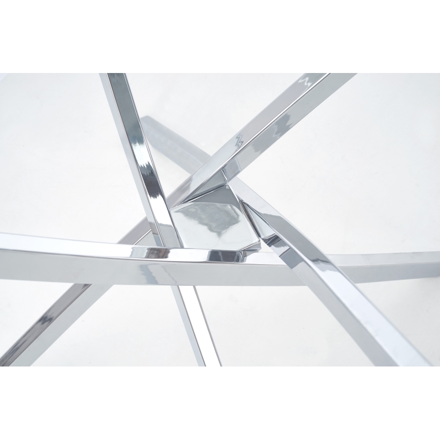 Mesa de comedor ESTEN transparente/plata