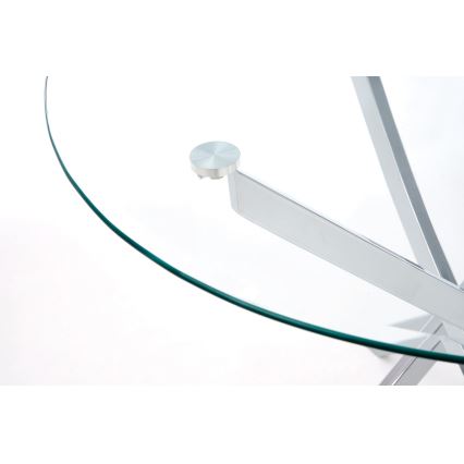 Mesa de comedor ESTEN transparente/plata