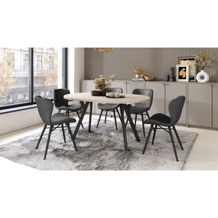 Mesa de comedor extensible ARTUR beige/negro