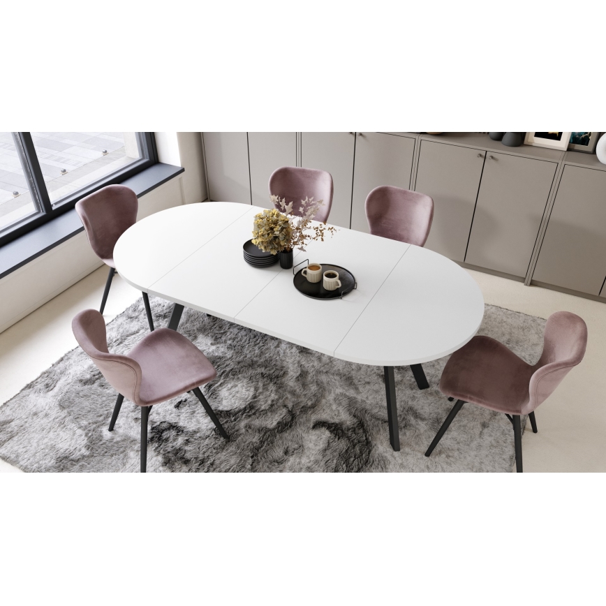 Mesa de comedor extensible ARTUR blanco/negro