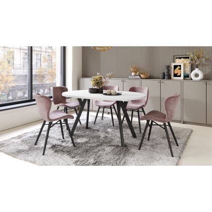 Mesa de comedor extensible ARTUR blanco/negro