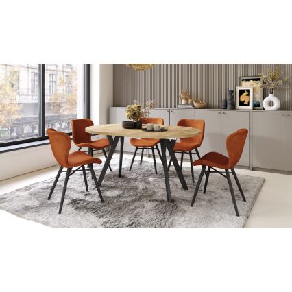 Mesa de comedor extensible ARTUR roble craft/negro