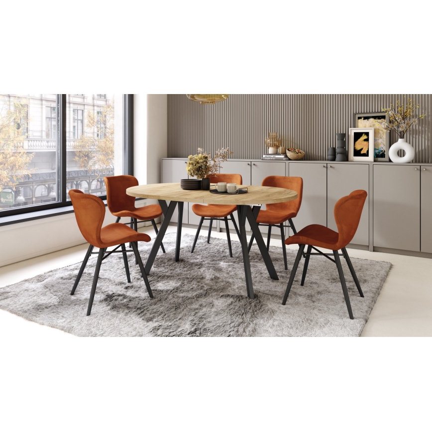 Mesa de comedor extensible ARTUR roble craft/negro