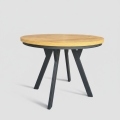 Mesa de comedor extensible CENTRO 100/140x77 cm roble craft/negro
