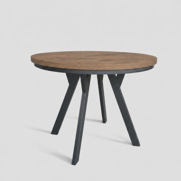 Mesa de comedor extensible CENTRO 100/140x77 cm roble Lefkas/negro