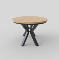 Mesa de comedor extensible CONVI 100/140x77 cm roble craft/negro