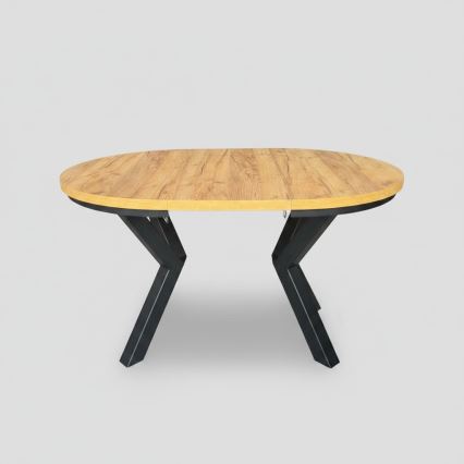 Mesa de comedor extensible CONVI 100/140x77 cm roble craft/negro