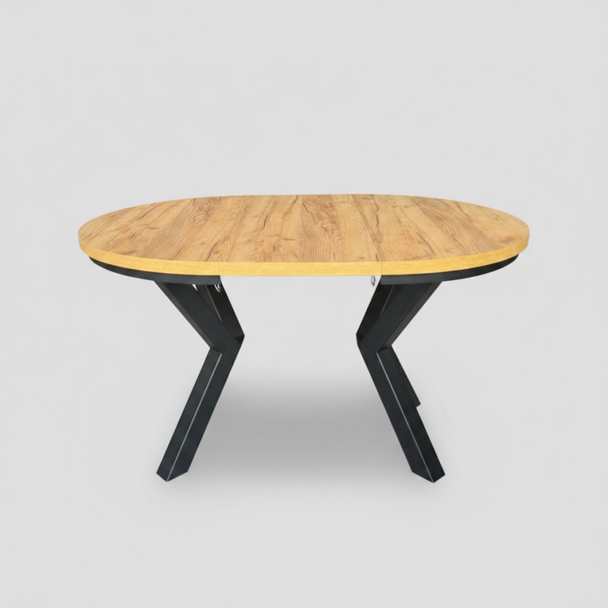 Mesa de comedor extensible CONVI 100/140x77 cm roble craft/negro