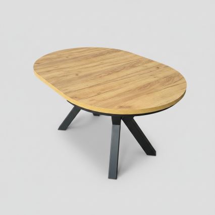 Mesa de comedor extensible CONVI 100/140x77 cm roble craft/negro