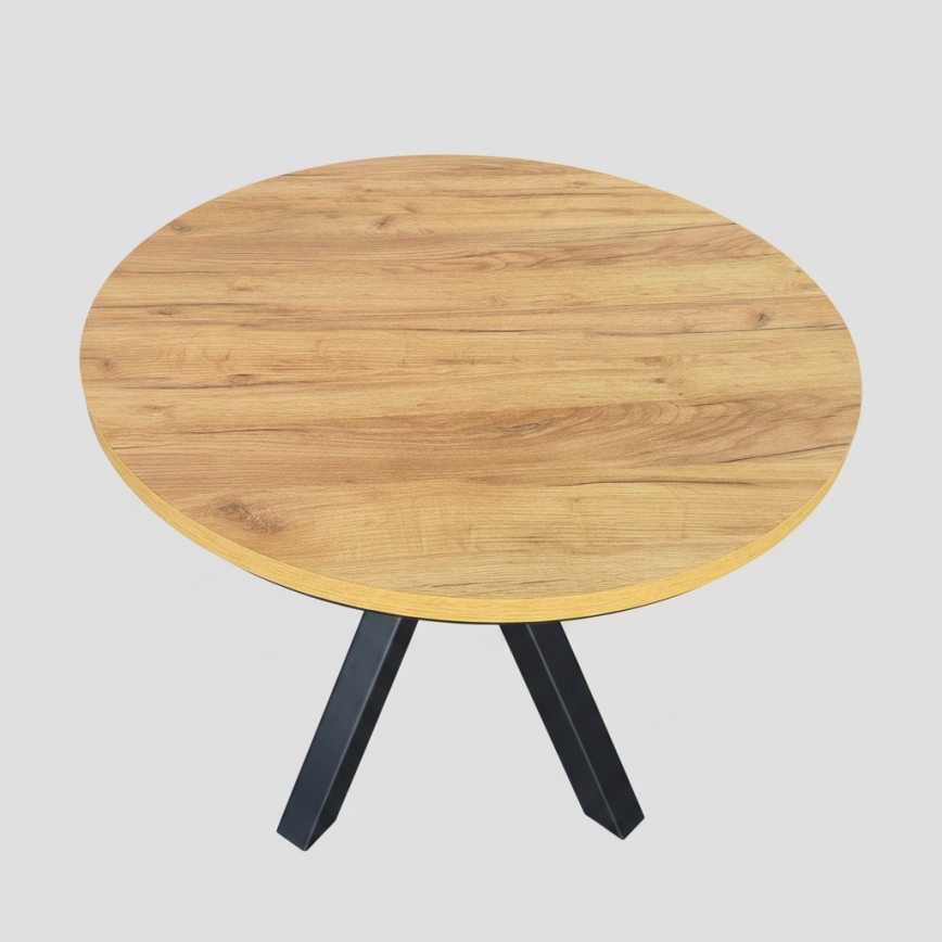 Mesa de comedor extensible CONVI 100/140x77 cm roble craft/negro