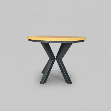 Mesa de comedor extensible CONVI 100/140x77 cm roble craft/negro