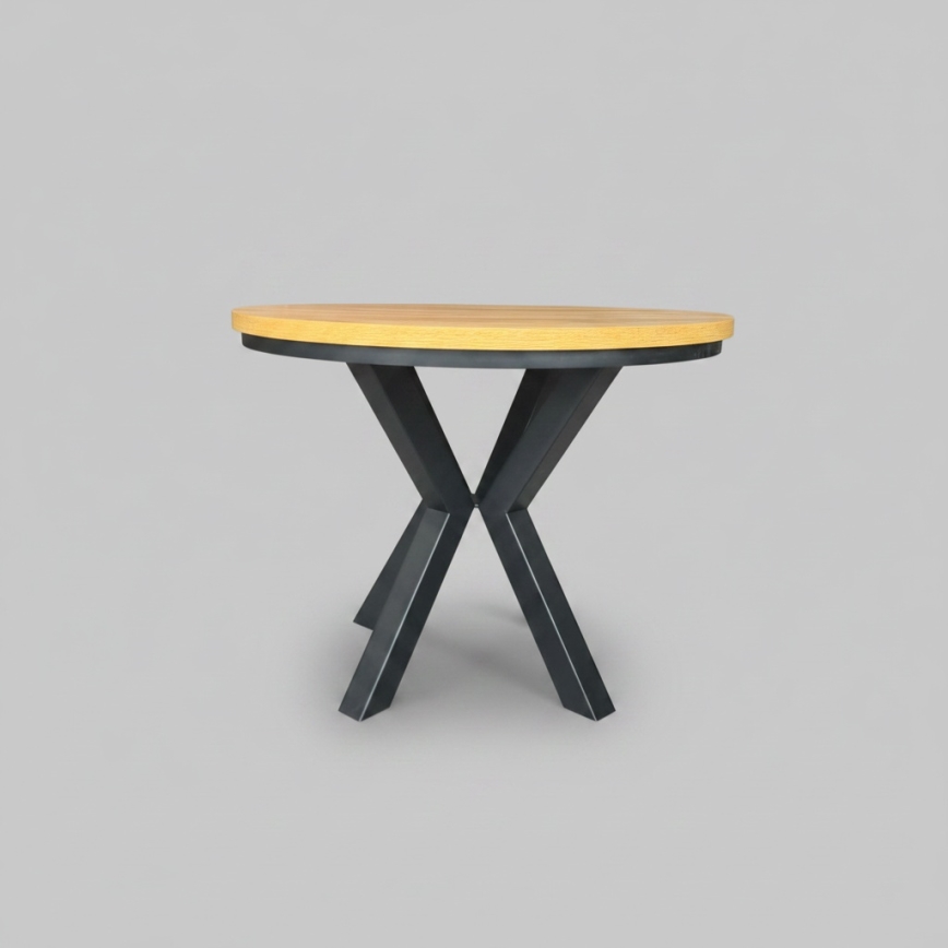 Mesa de comedor extensible CONVI 100/140x77 cm roble craft/negro