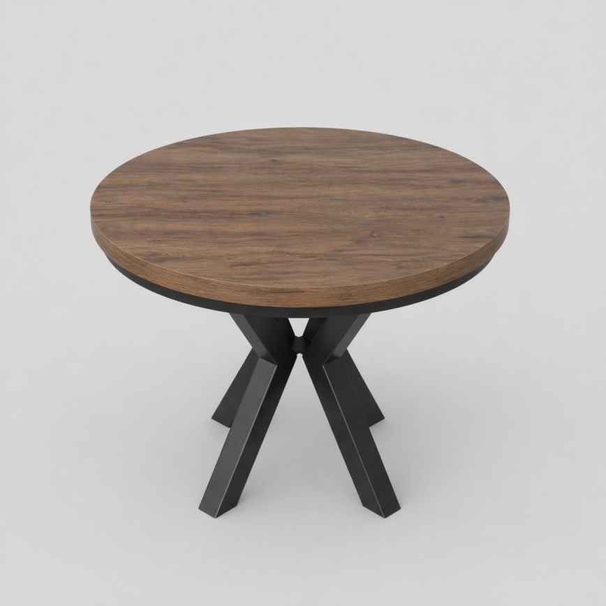 Mesa de comedor extensible CONVI 100/140x77 cm roble lefkas/negro