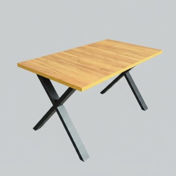 Mesa de comedor extensible DOMO 150/190x80 cm roble craft/negro