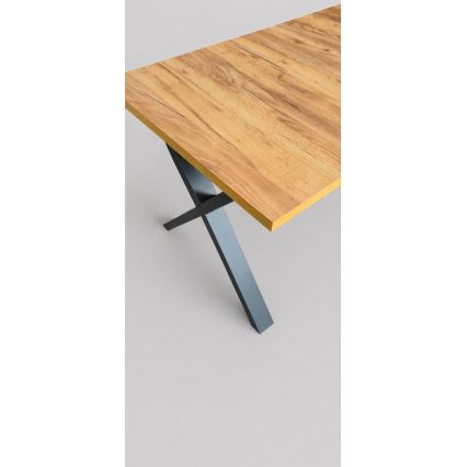 Mesa de comedor extensible DOMO 150/190x80 cm roble craft/negro