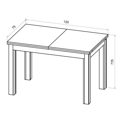 Mesa de comedor extensible DOO 120/160x75 cm nogal claro