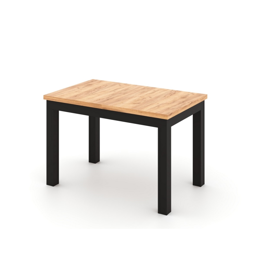 Mesa de comedor extensible DOO 120/160x75 cm roble artisan/negro