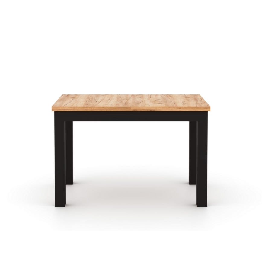Mesa de comedor extensible DOO 120/160x75 cm roble artisan/negro