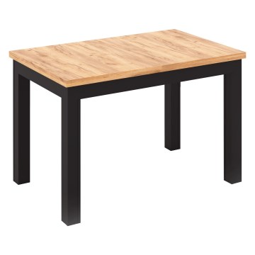 Mesa de comedor extensible DOO 120/160x75 cm roble craft/negro