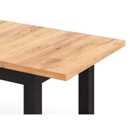 Mesa de comedor extensible DOO 120/160x75 cm roble craft/negro