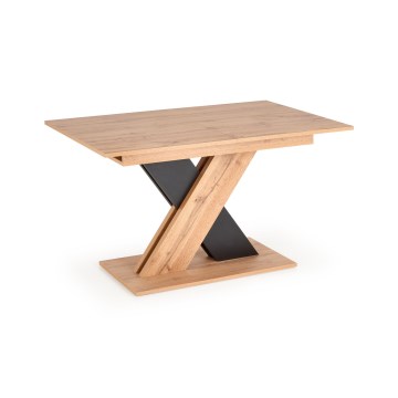 Mesa de comedor extensible DROM 130/175x85 cm roble Wotan/negro