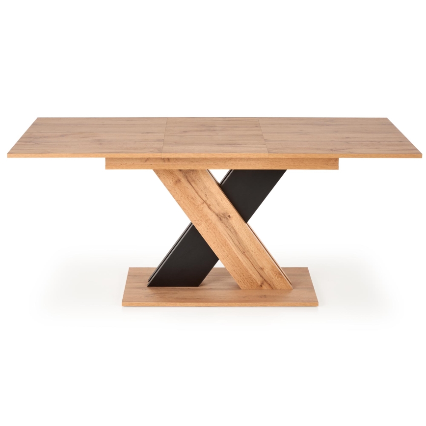 Mesa de comedor extensible DROM 130/175x85 cm roble Wotan/negro