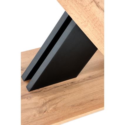 Mesa de comedor extensible DROM 130/175x85 cm roble Wotan/negro