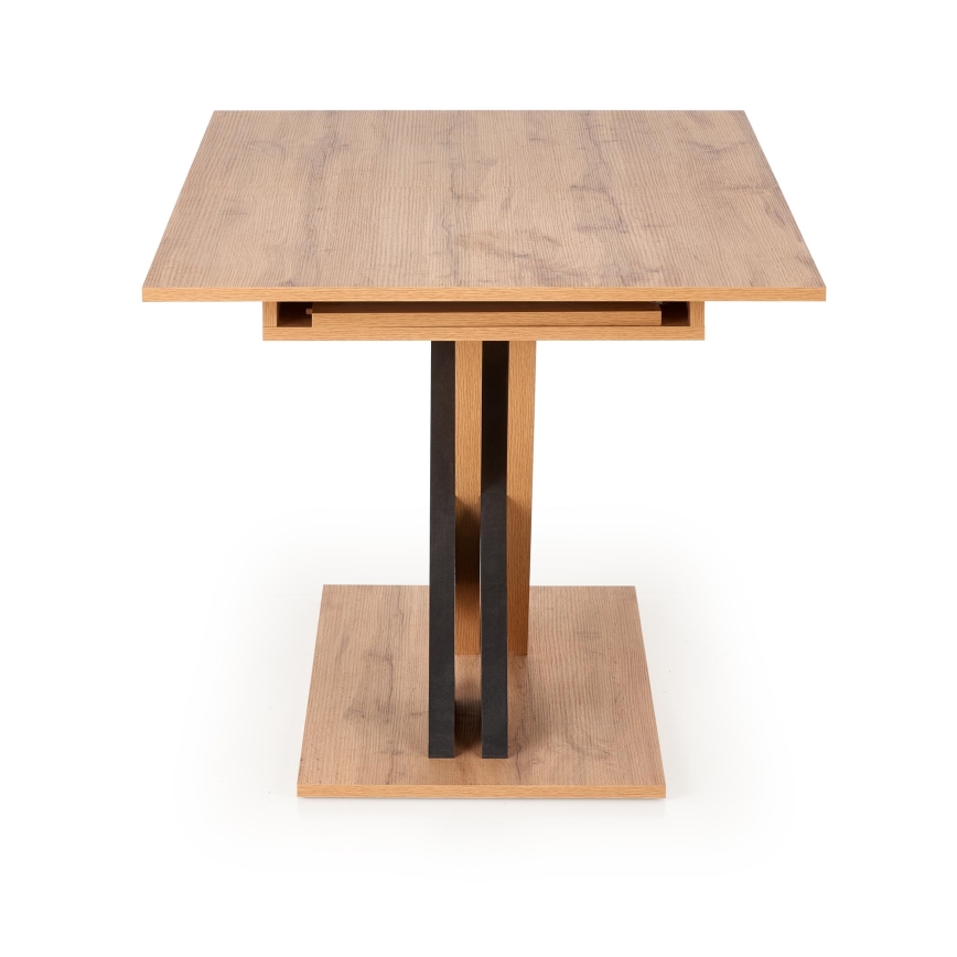 Mesa de comedor extensible DROM 130/175x85 cm roble Wotan/negro