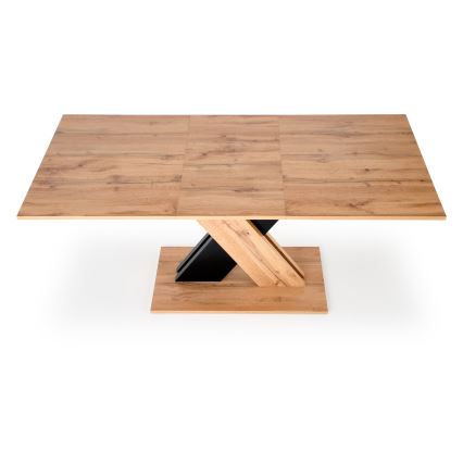 Mesa de comedor extensible DROM 130/175x85 cm roble Wotan/negro