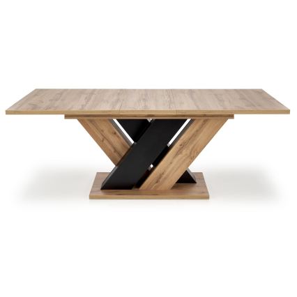Mesa de comedor extensible DROM 160/200x90 cm roble wotan/negro