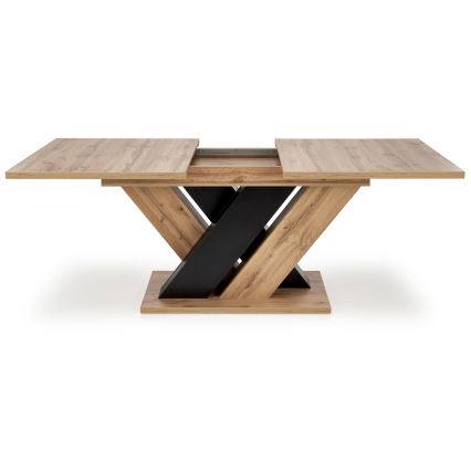 Mesa de comedor extensible DROM 160/200x90 cm roble wotan/negro