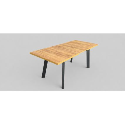 Mesa de comedor extensible KERNO 150/190x80 cm roble craft/negro