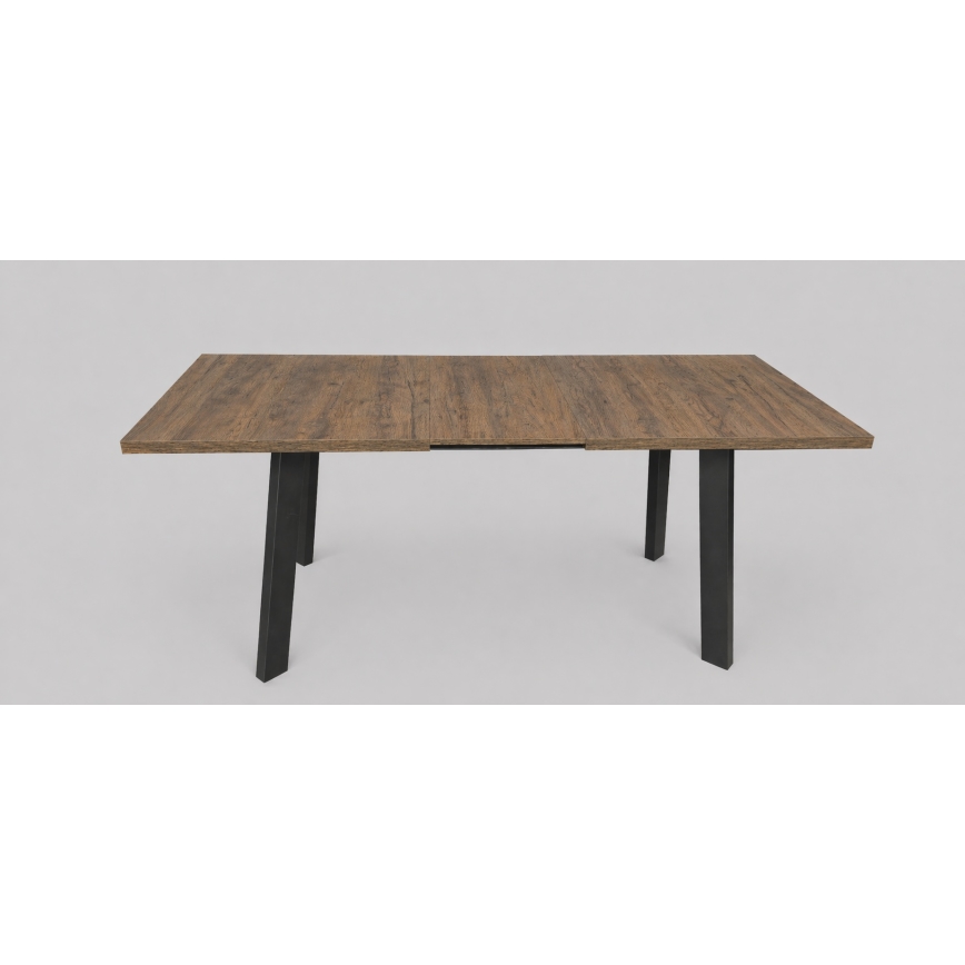 Mesa de comedor extensible KERNO 150/190x80 cm roble Lefkas/negro