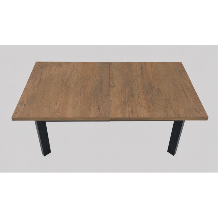 Mesa de comedor extensible KERNO 150/190x80 cm roble Lefkas/negro