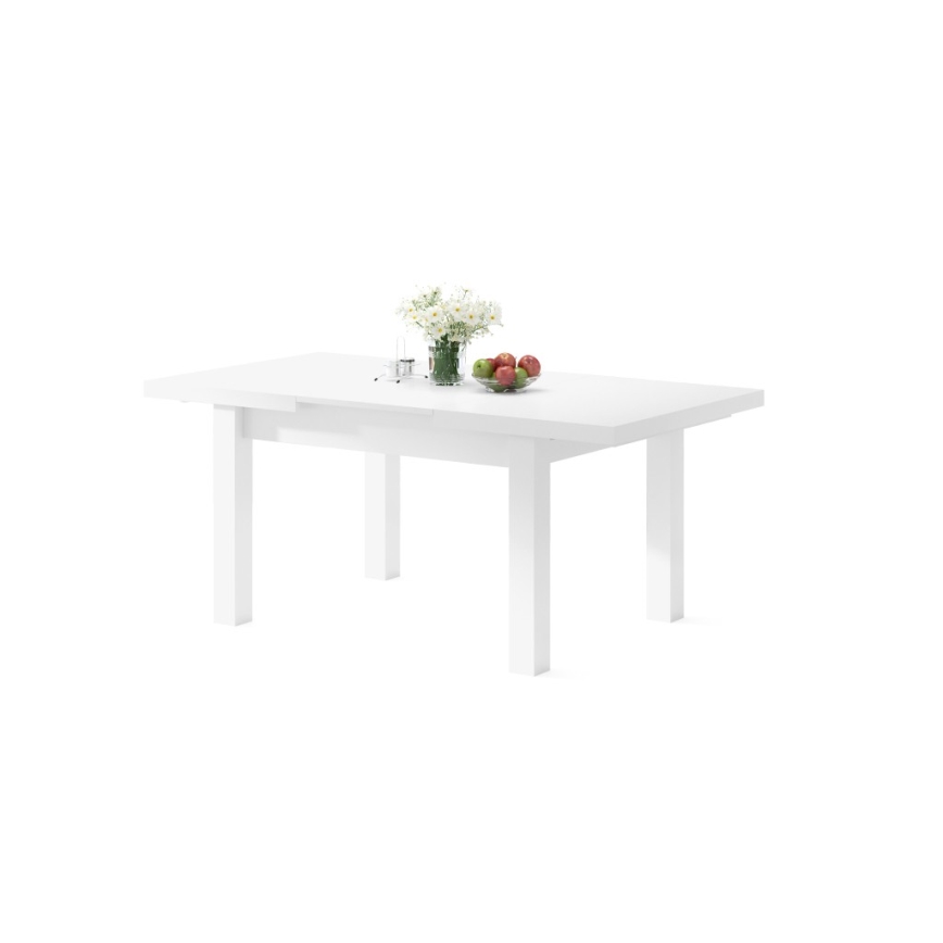 Mesa de comedor extensible para 12 personas RALF, 120/270x90 cm, blanca