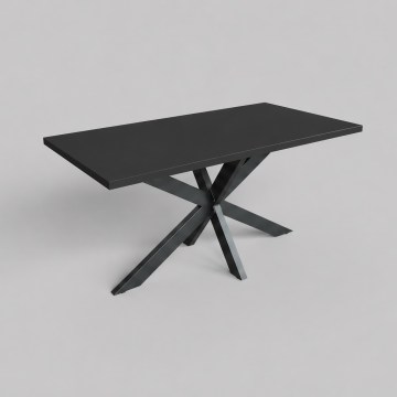 Mesa de comedor extensible SAMLE 150/190x80 cm negra