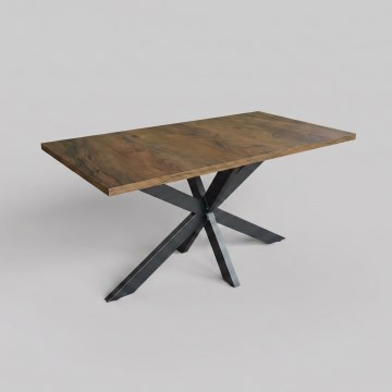 Mesa de comedor extensible SAMLE 150/190x80 cm roble Lefkas/negro