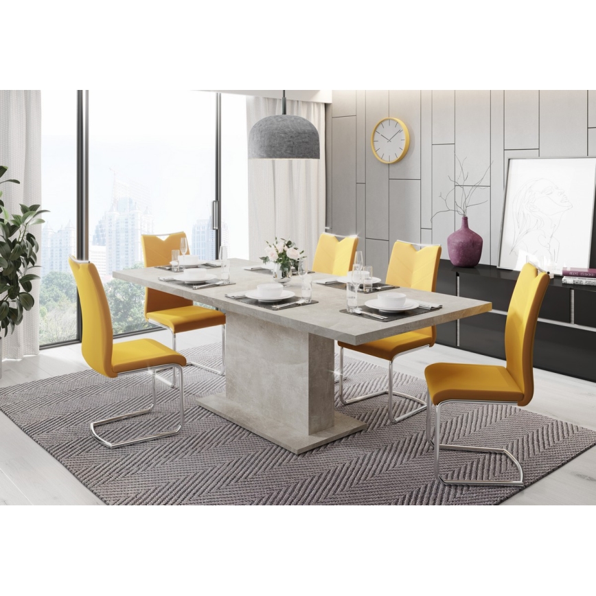 Mesa de comedor extensible STRAP gris hormigón