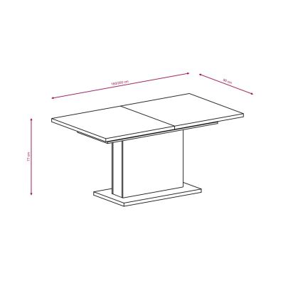 Mesa de comedor extensible STRAP gris hormigón