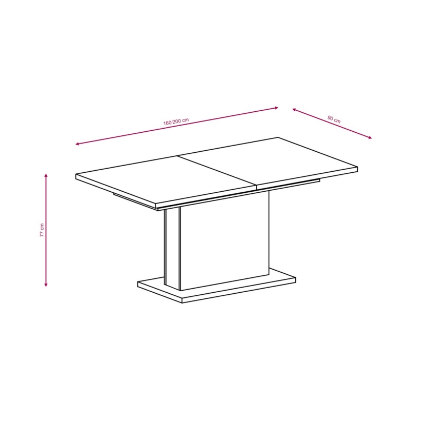 Mesa de comedor extensible STRAP roble artisan