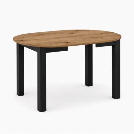 Mesa de comedor extensible WILY, roble artisan/negro