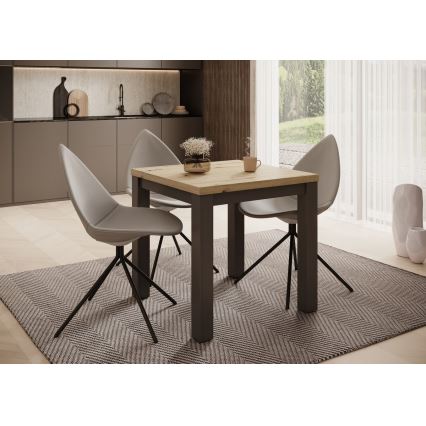 Mesa de comedor extensible ZARO 80/160x80 cm roble artisan/negro