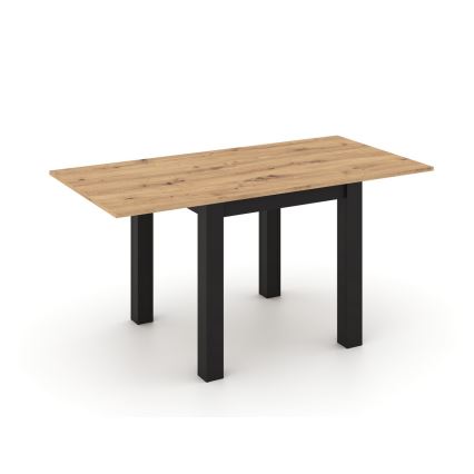 Mesa de comedor extensible ZARO 80/160x80 cm roble artisan/negro
