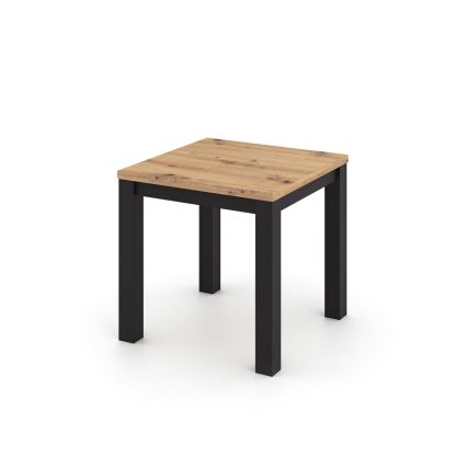 Mesa de comedor extensible ZARO 80/160x80 cm roble artisan/negro