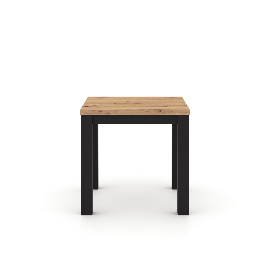 Mesa de comedor extensible ZARO 80/160x80 cm roble artisan/negro