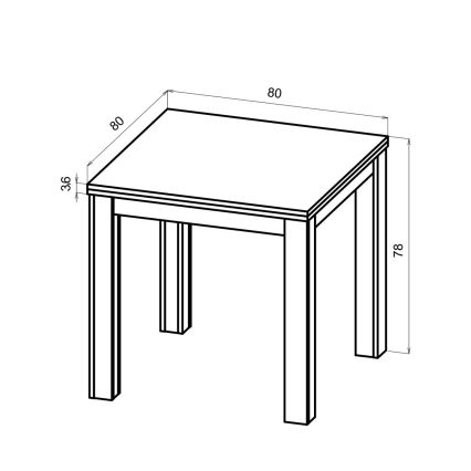 Mesa de comedor extensible ZARO 80/160x80 cm roble artisan/negro