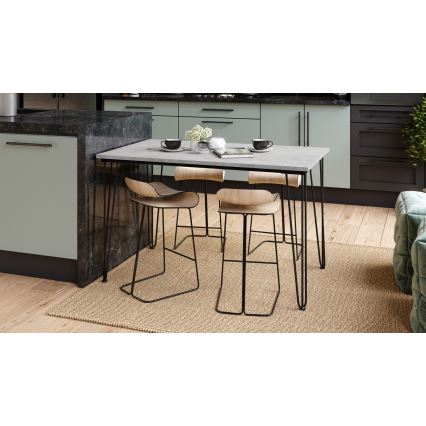 Mesa de comedor HALIJA gris hormigón